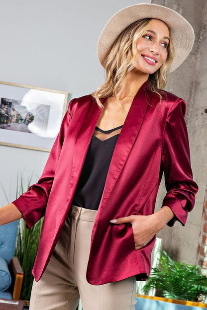 satin blazer jacket - RK Collections Boutique