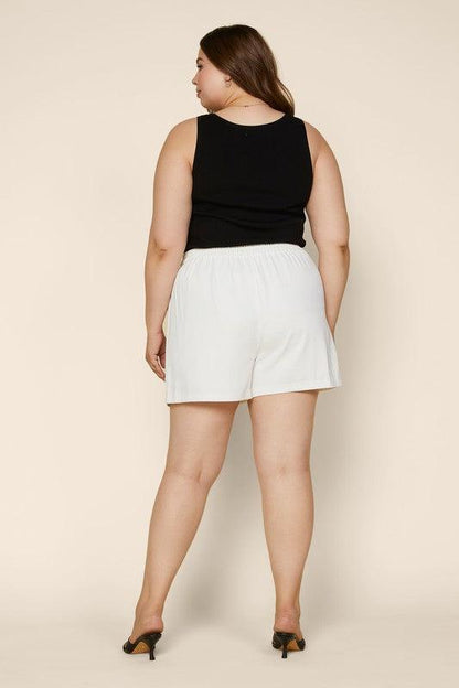 PLUS Shorts With Elastic Back & Pockets - alomfejto
