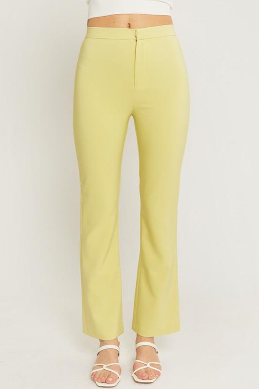 Woven solid long flared pants - RK Collections Boutique