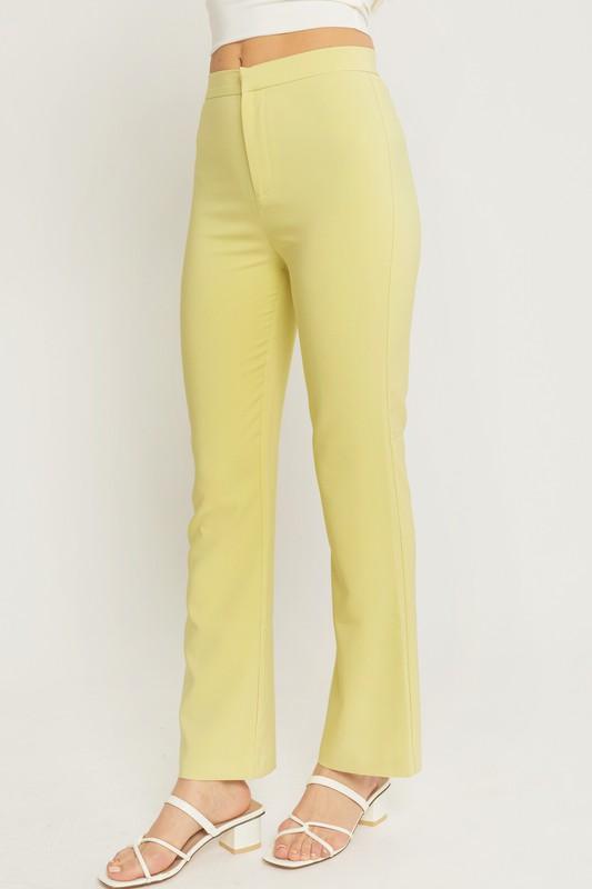 Woven solid long flared pants - alomfejto
