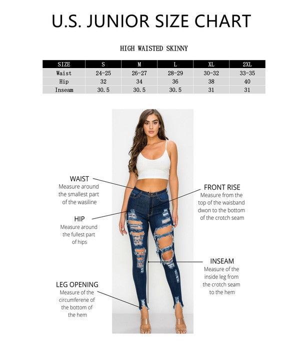 LO-191 stretch high waist destroyed skinny jeans