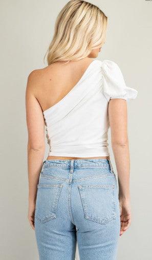 One Shoulder Tied Front Top - RK Collections Boutique