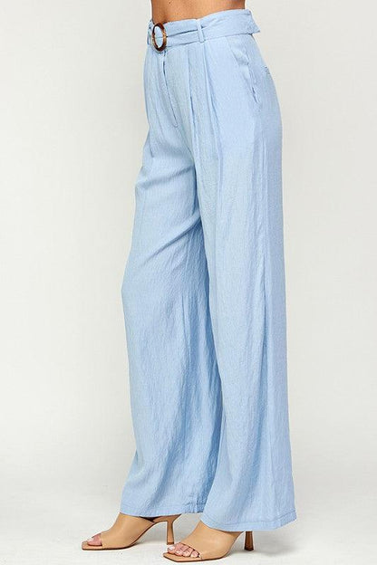 Palazzo Pants with Buckle on Belt - RK Collections Boutique