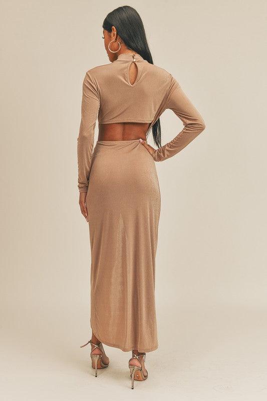 matte jersey plunging wrap dress - RK Collections Boutique