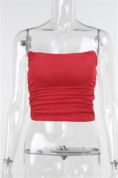gloss knit pointed strapless bustier top - RK Collections Boutique