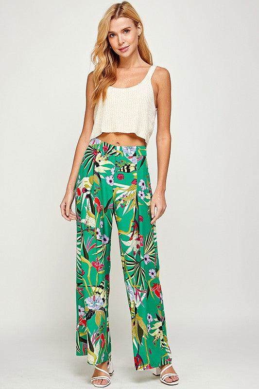 Tropical Print Cami Top & Wide Leg Trousers in 2023 | Outfits verano,  Clothes for women, Wide leg trousers