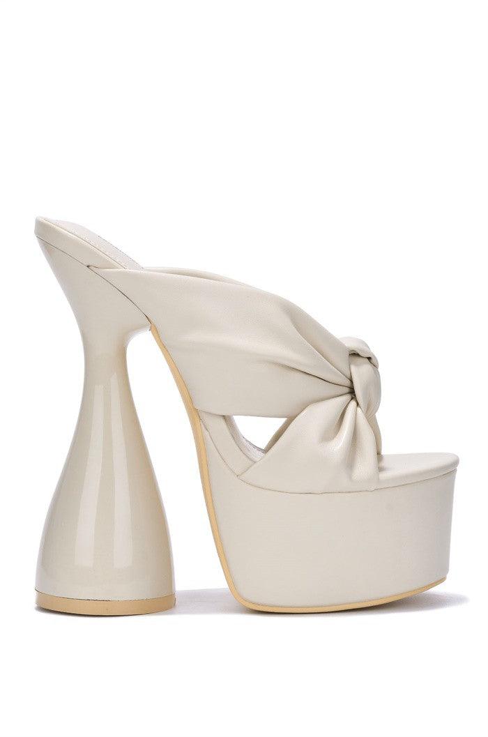 knot strap platform chunky round heel - RK Collections Boutique