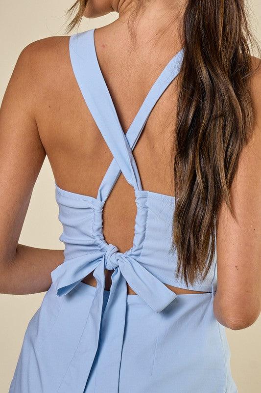 x back sleeveless skort romper - RK Collections Boutique