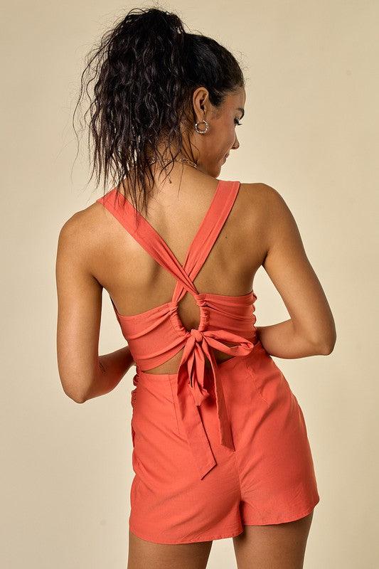 x back sleeveless skort romper - RK Collections Boutique