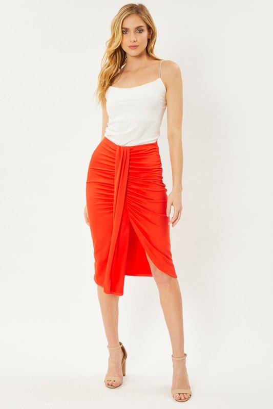 jersey gathered knee skirt - RK Collections Boutique