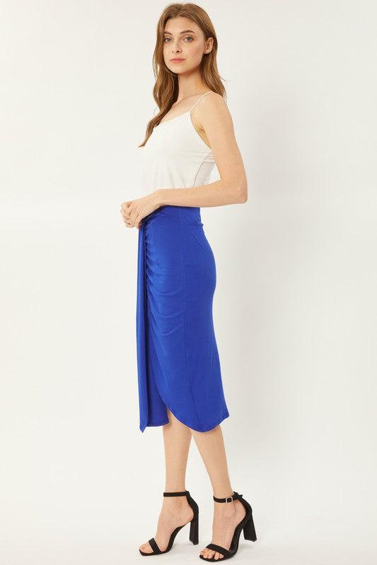 jersey gathered knee skirt - RK Collections Boutique