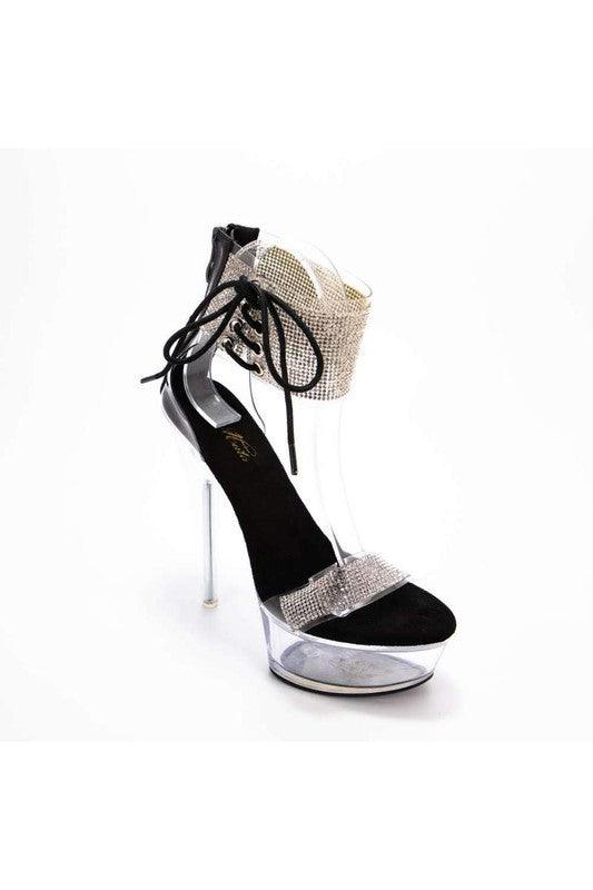 clear platform stiletto bling heels - RK Collections Boutique