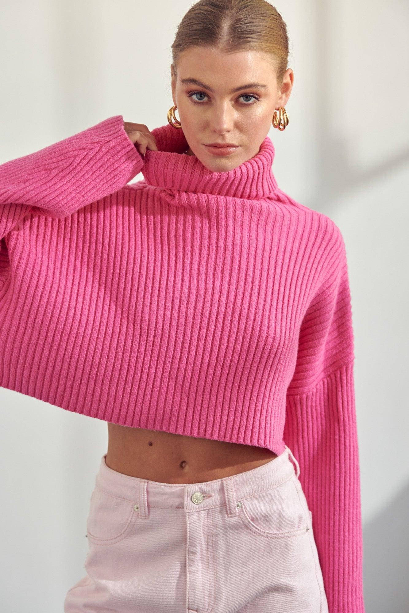 turtleneck crop sweater