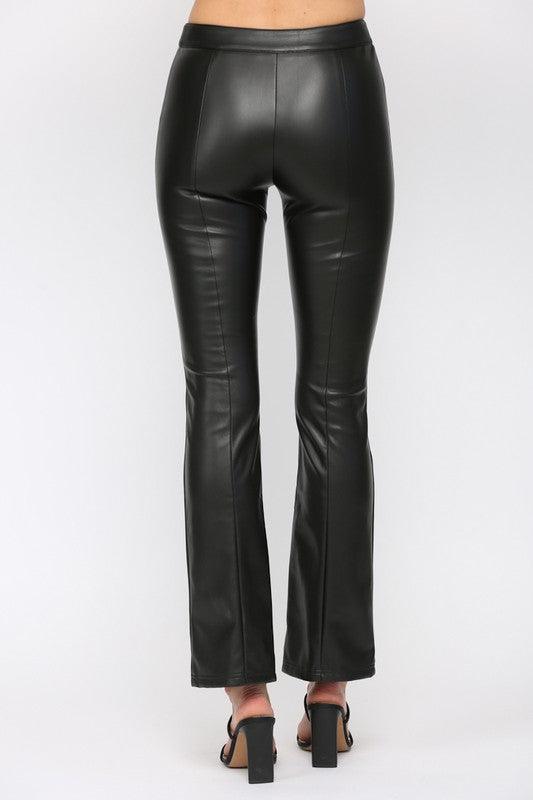 flare leg faux leather pants - RK Collections Boutique