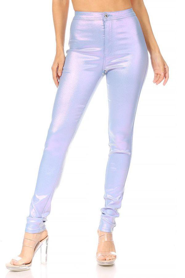 GP4109 super stretch metallic coated skinny jean - RK Collections Boutique