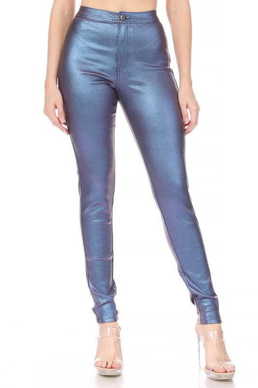 GP4109 super stretch metallic coated skinny jean