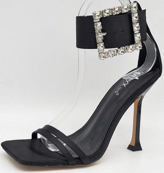 bling buckle strappy high heel stiletto - alomfejto
