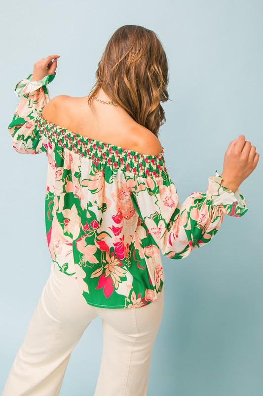 off the shoulder floral top - RK Collections Boutique