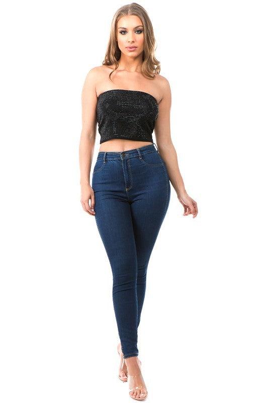 Club Rhinestone Tube Top - RK Collections Boutique