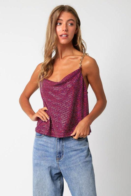 Sequin Chain Strap Tank - RK Collections Boutique