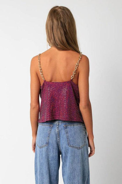 Sequin Chain Strap Tank - RK Collections Boutique