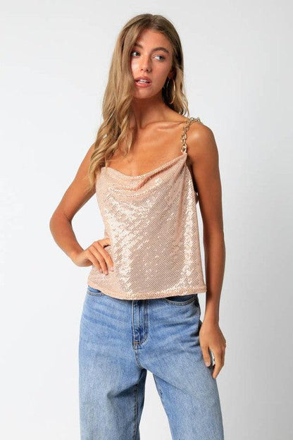 Sequin Chain Strap Tank - RK Collections Boutique