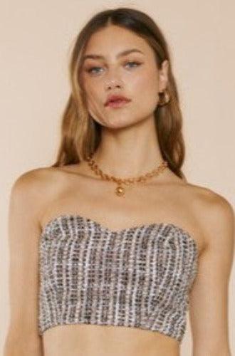 sweetheart neckline tweed tube top – RK Collections Boutique