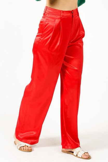 high waist satin pants - RK Collections Boutique
