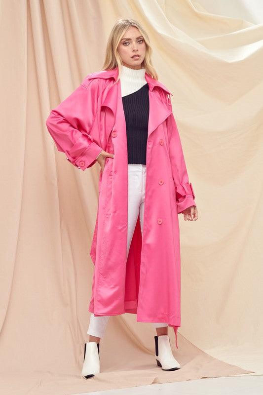 satin trench coat - RK Collections Boutique