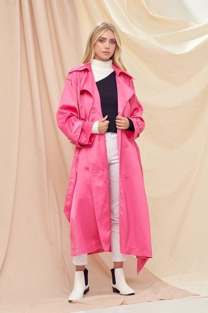 satin trench coat - RK Collections Boutique