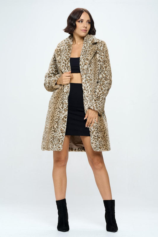 Leopard Super Soft Faux Fur Jacket - RK Collections Boutique