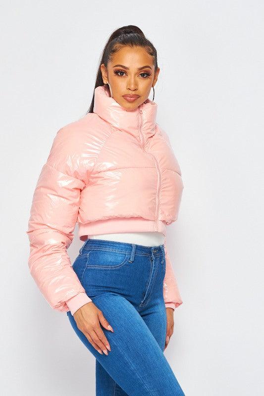 cropped zip up puffer jacket - RK Collections Boutique