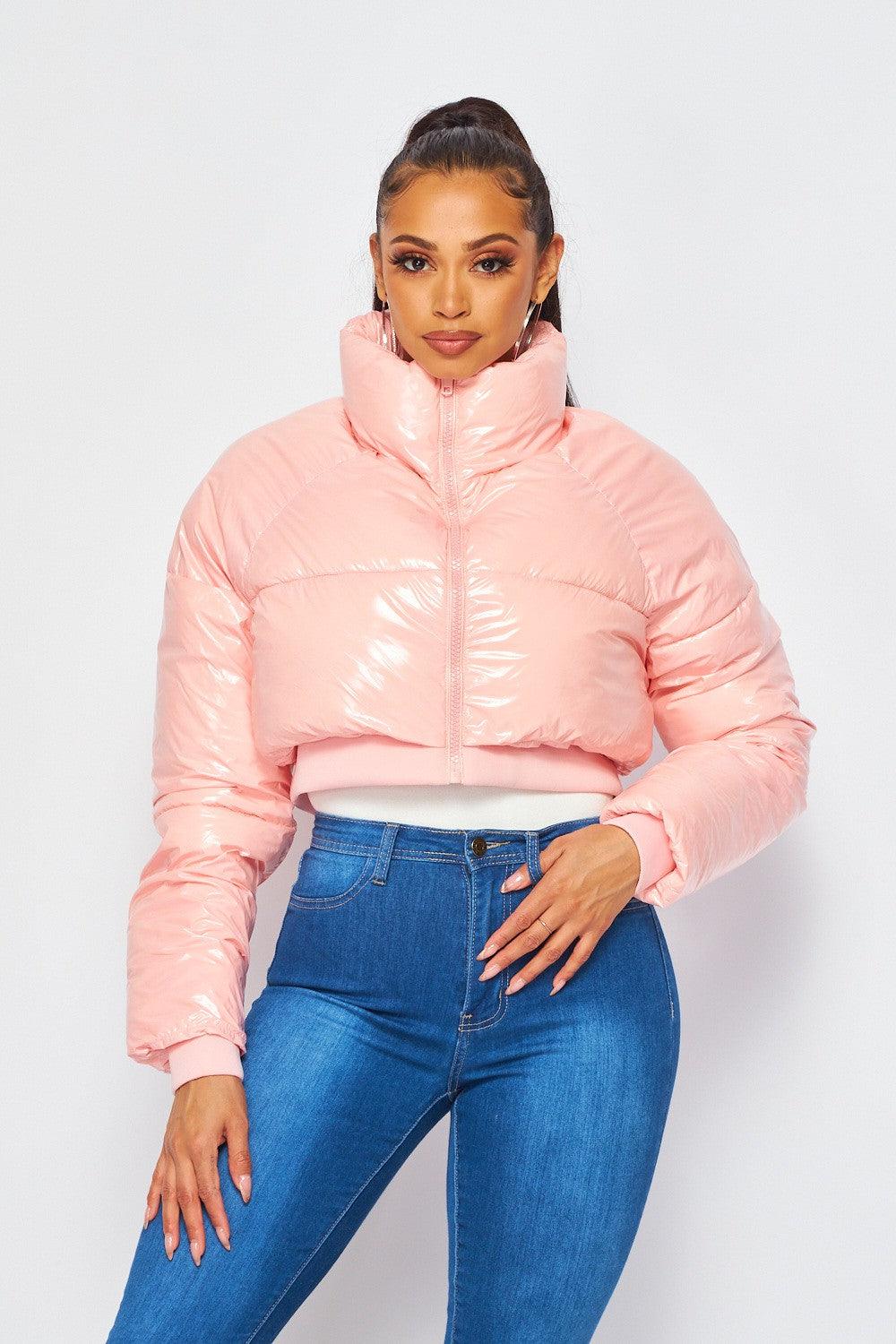 cropped zip up puffer jacket - RK Collections Boutique