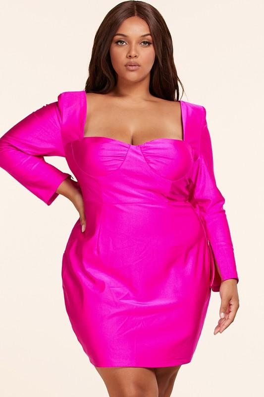 PLUS long sleeve bustier dress - RK Collections Boutique