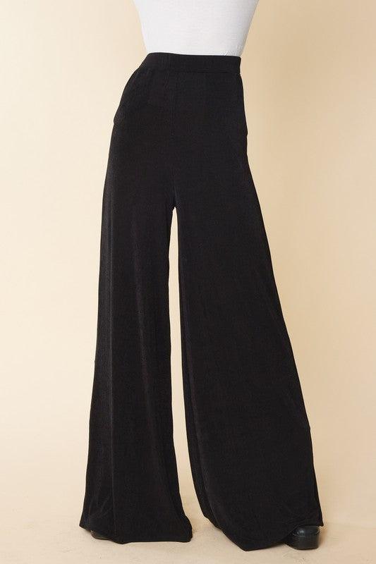 elastic wide leg pant w/pockets - RK Collections Boutique