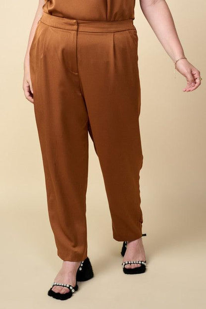 PLUS satin elastic trouser pant - RK Collections Boutique