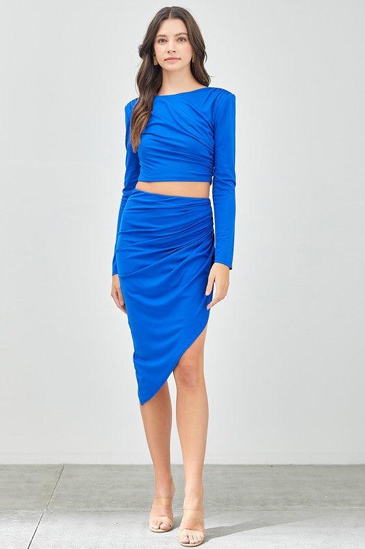 asymmetric ruched skirt - RK Collections Boutique