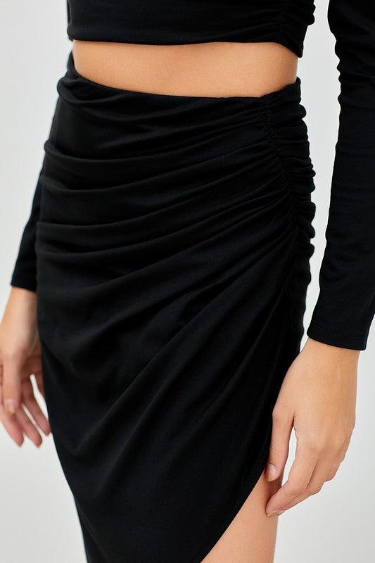 asymmetric ruched skirt - RK Collections Boutique