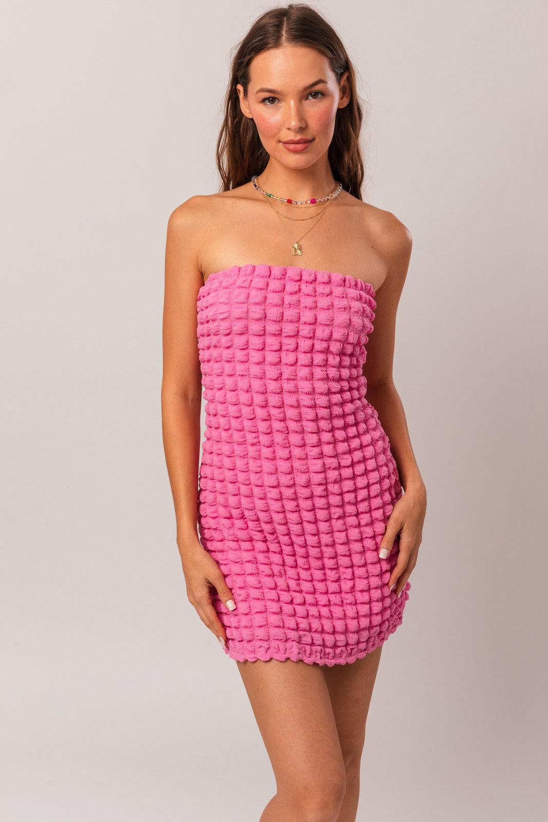 popcorn tube dress - RK Collections Boutique