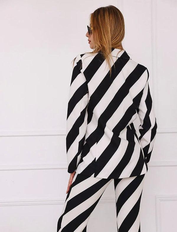 diagonal stripe blazer