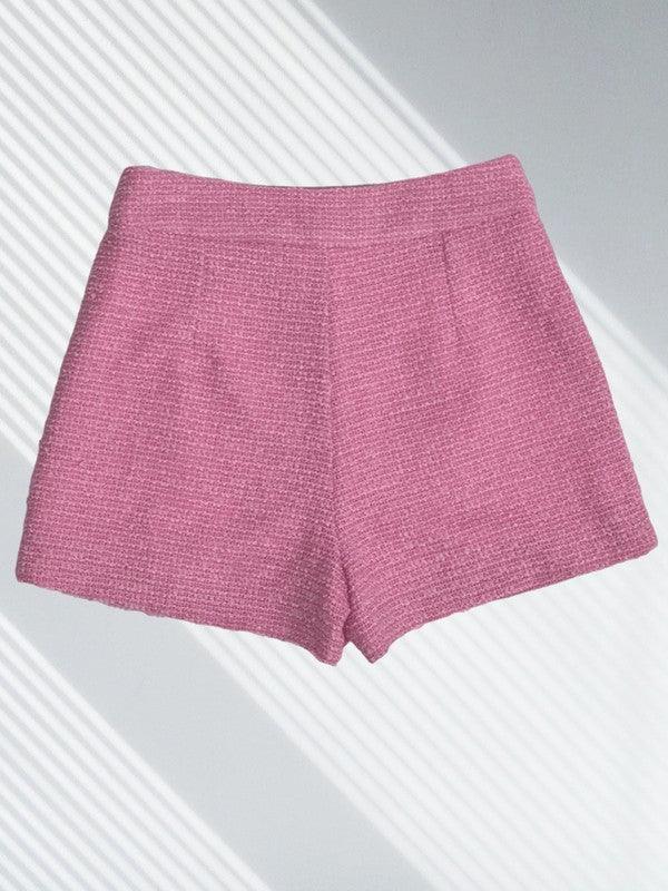 pleated boucle shorts - tarpiniangroup