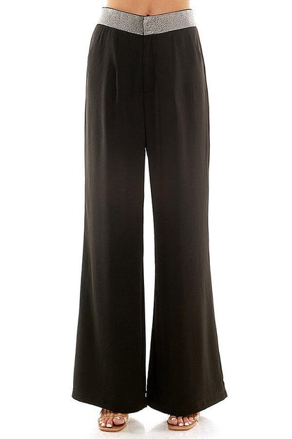 rhinestone waistband wide leg pant - RK Collections Boutique