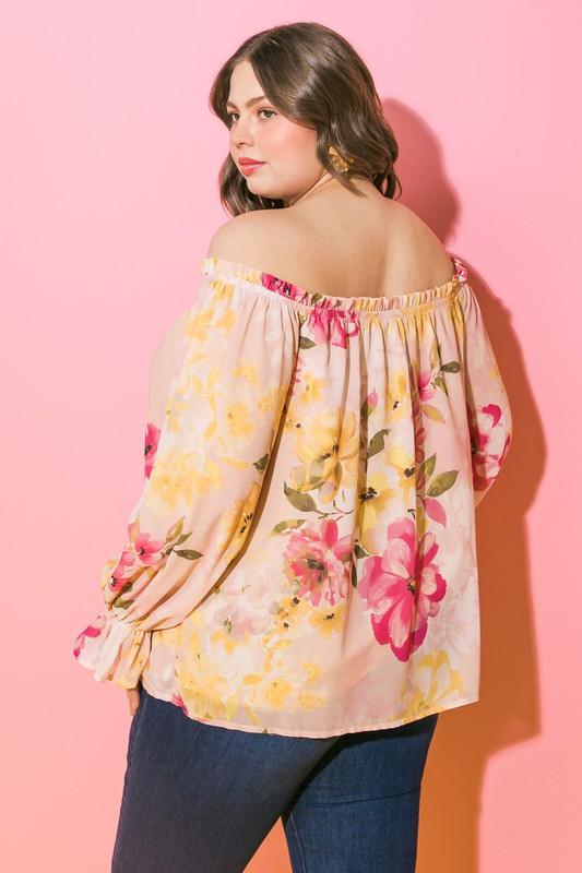 PLUS floral off the shoulder blouse - RK Collections Boutique