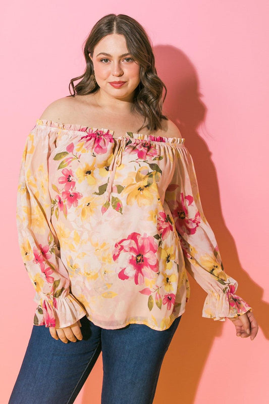 PLUS floral off the shoulder blouse - RK Collections Boutique