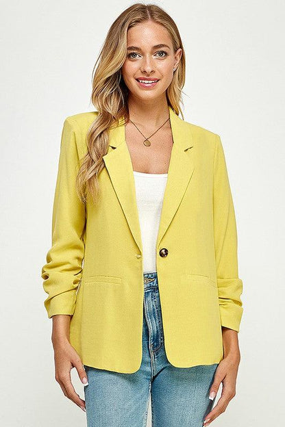 3/4 Sleeve Single Button Blazer - RK Collections Boutique