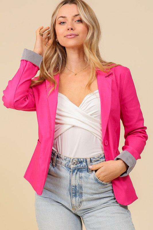 roll sleeve blazer - RK Collections Boutique
