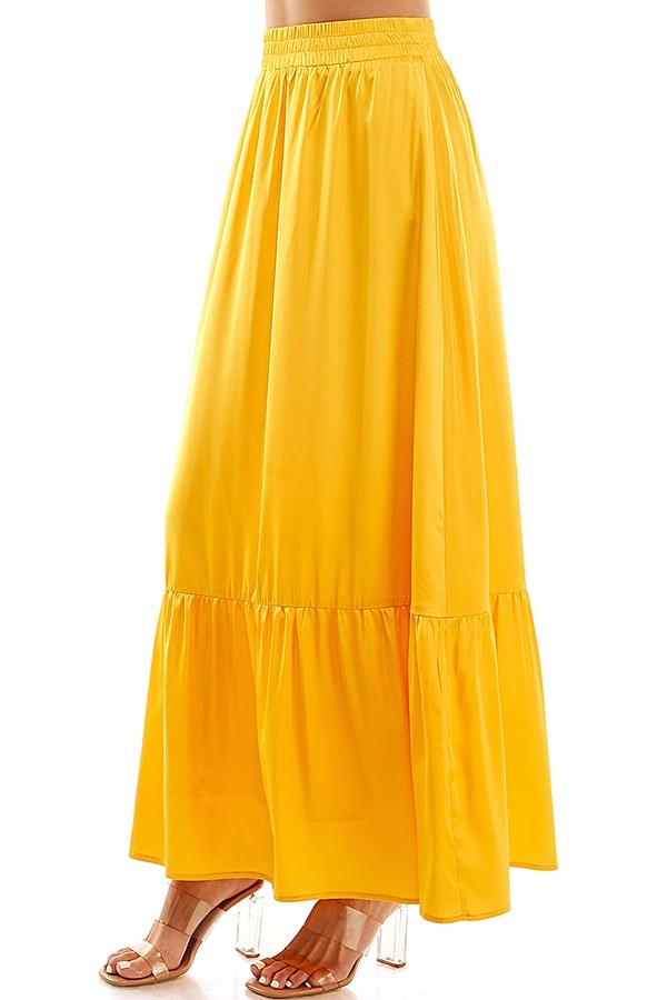 satin tiered maxi skirt - RK Collections Boutique