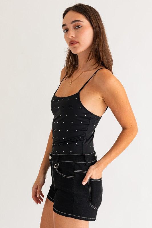 sleeveless rhinestone bodysuit - RK Collections Boutique