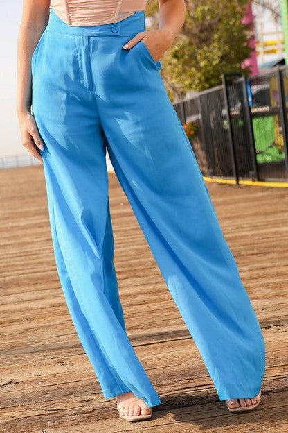 High waisted wide leg dress pants - RK Collections Boutique