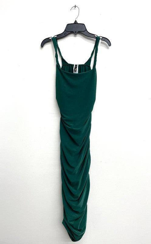 Twisted Straps Ruched Dress - RK Collections Boutique